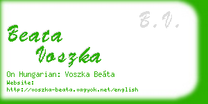 beata voszka business card
